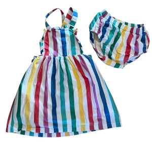 EUC Hanna Andersson Striped Dress & Bloomers (90/3T)